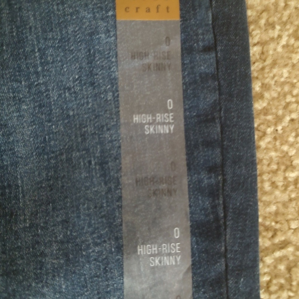 True Craft High Rise Skinny Jeans Womens 0 Dark Wash Blue New Denim Stretch - Picture 4 of 10